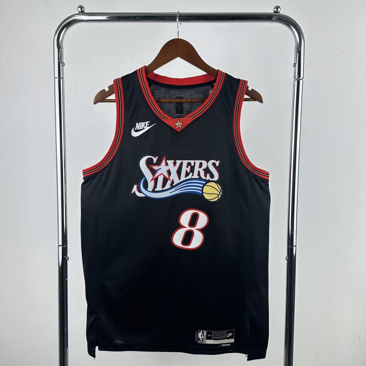  Philadelphia 76ers "Hardwood Classics" black jersey.